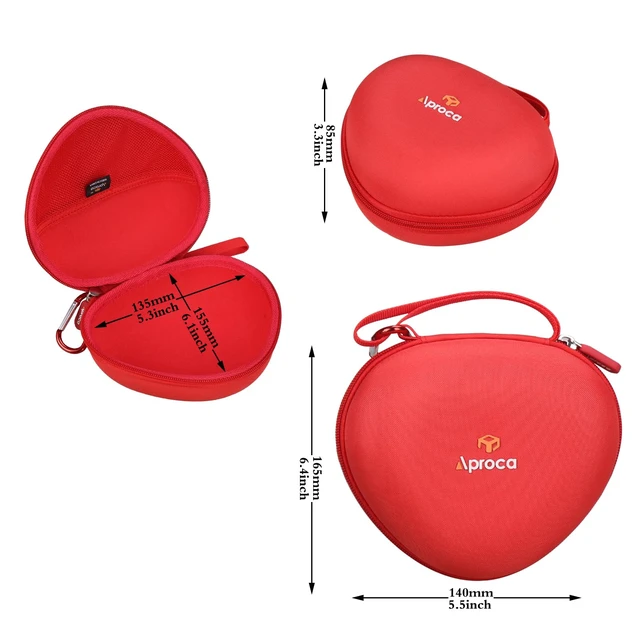 Alt view image 5 of 5 - Kids Headphones Case Compatible with iClever BTH12 / HS19 / BTH26 Kids Bluetooth Headphones, Storage Hard Bag -Red (Case Only)