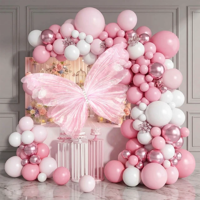 Alt view image 3 of 6 - 47 Inch Giant Butterfly Party Decoration Large Mariposas Grandes para Decor Big 3D Silk Butterfly Backdrop for Birthday Party Wedding Photo Booth(Pink, Classic Style)