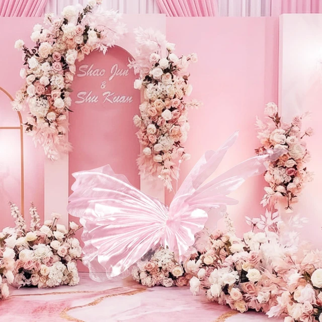 Alt view image 4 of 6 - 47 Inch Giant Butterfly Party Decoration Large Mariposas Grandes para Decor Big 3D Silk Butterfly Backdrop for Birthday Party Wedding Photo Booth(Pink, Classic Style)