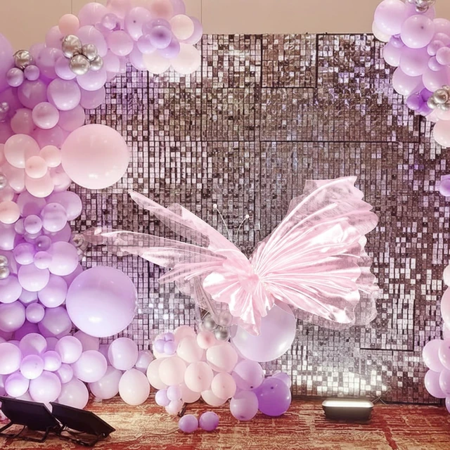 Alt view image 6 of 6 - 47 Inch Giant Butterfly Party Decoration Large Mariposas Grandes para Decor Big 3D Silk Butterfly Backdrop for Birthday Party Wedding Photo Booth(Pink, Classic Style)