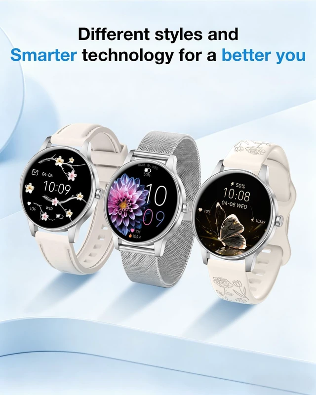 Alt view image 7 of 7 - Smart Watch for Women/ Men, 1.27" HD Answer/Make Calls, Fitness Tracker with 130+ Sport Modes, Heart Rate/Sleep Monitor, IP68 Waterproof, Includes 3 Bands, Charming Gift for iPhone / Android (Silver)