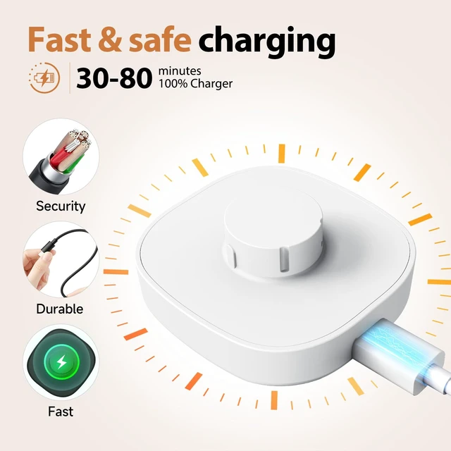 Alt view image 2 of 7 - Compatible with Ring Gen 4 Size 9 Charger,Fast Charging Dock and USB-C Cable-Ring Gen 4 Must-Haves for Users (White, Size 9)