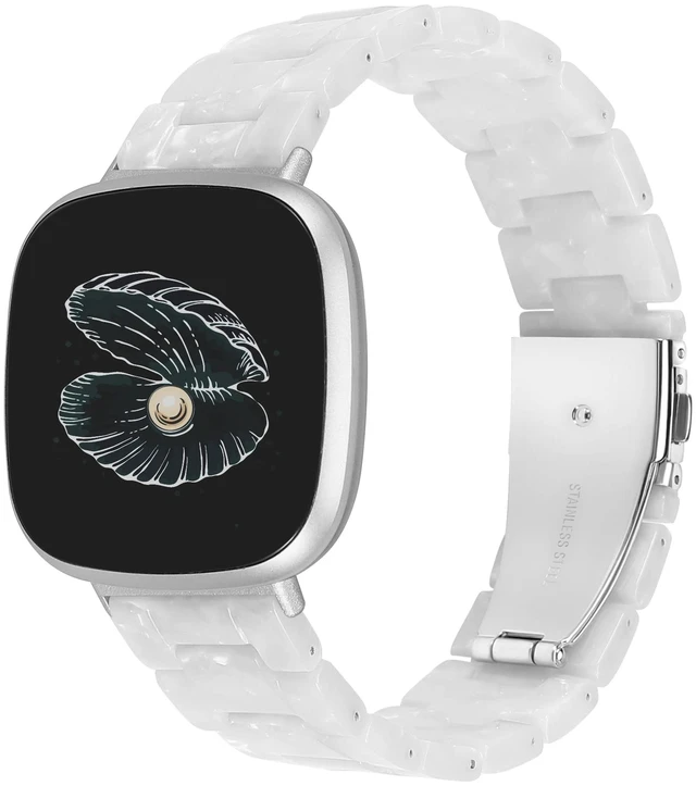 Main image of Resin Band Compatible with Fitbit Versa 4 3/Sense 2/Sense Bands Cute Fashion Lightweight Wristband Strap Accessories for Versa 3/Versa 4/Sense/Sense 2 Bands for Women Men
