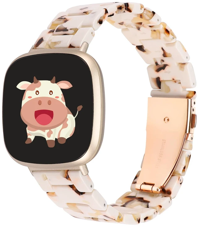 Main image of Resin Band Compatible with Fitbit Versa 4 3/Sense 2/Sense Bands Cute Fashion Lightweight Wristband Strap Accessories for Versa 3/Versa 4/Sense/Sense 2 Bands for Women Men