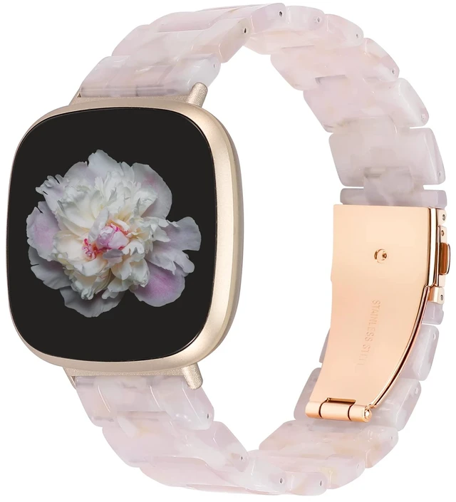 Main image of Resin Band Compatible with Fitbit Versa 4 3/Sense 2/Sense Bands Cute Fashion Lightweight Wristband Strap Accessories for Versa 3/Versa 4/Sense/Sense 2 Bands for Women Men