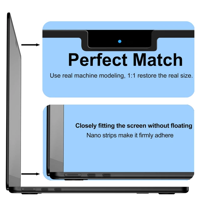 Alt view image 5 of 7 - Magnetic Laptop Privacy Screen Mac Pro 13'' M1,M2 Pro and Mac Air 13'' M1 Easy On/Off Removable Privacy Screen Protector for Mac Pro 13 Inch (M1,M2, 2016-2022) and Mac Air 13 Inch (M1, 2018-2021)