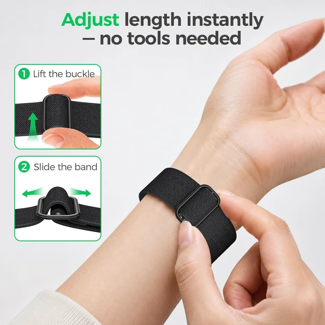 Alt view image 4 of 7 - Stretchy Nylon Sport Band for WHOOP 5.0/MG, One, Peak & Life Breathable Loop Strap, Comfortable Wristband, Quick-Dry Replacement Watchband Accessories for Men Women