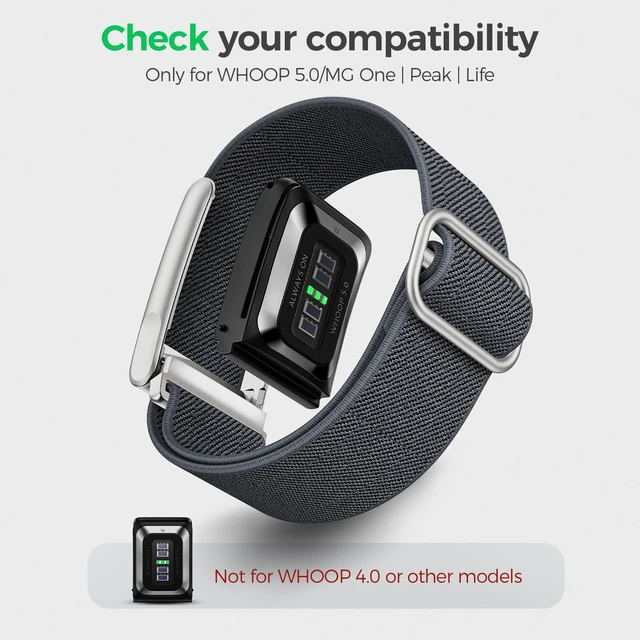 Alt view image 2 of 7 - Stretchy Nylon Sport Band for WHOOP 5.0/MG, One, Peak & Life Breathable Loop Strap, Comfortable Wristband, Quick-Dry Replacement Watchband Accessories for Men Women