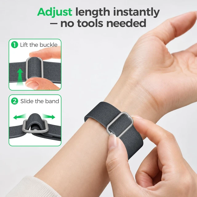 Alt view image 4 of 7 - Stretchy Nylon Sport Band for WHOOP 5.0/MG, One, Peak & Life Breathable Loop Strap, Comfortable Wristband, Quick-Dry Replacement Watchband Accessories for Men Women