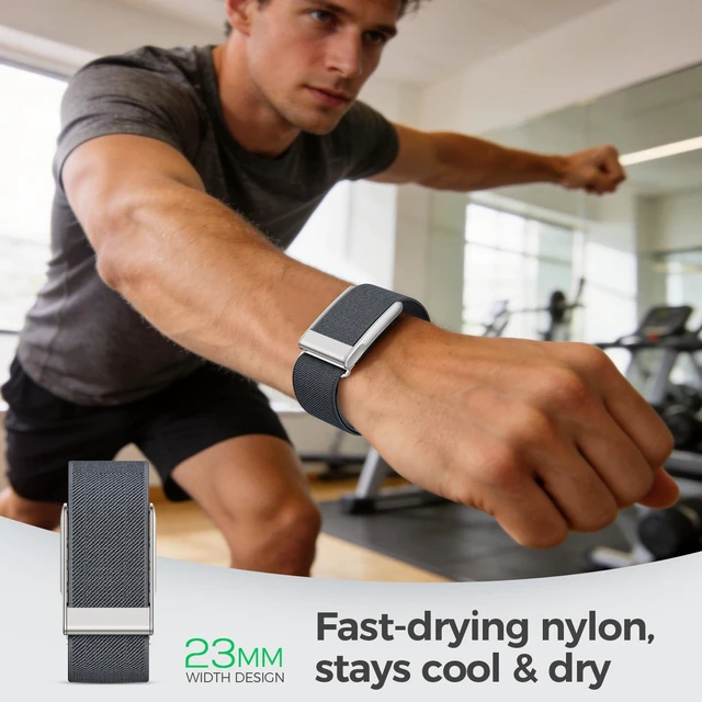 Alt view image 6 of 7 - Stretchy Nylon Sport Band for WHOOP 5.0/MG, One, Peak & Life Breathable Loop Strap, Comfortable Wristband, Quick-Dry Replacement Watchband Accessories for Men Women