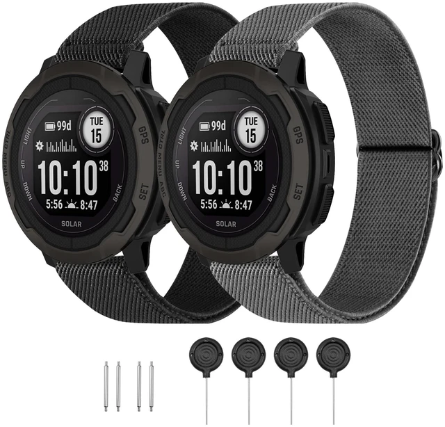 Main image of 22mm Elastic Nylon Band Compatible with Garmin Instinct 1/2/3 45mm Solar,Soft Breathable Sport Replacement Strap for Fenix 8 47mm/Instinct Esports/Tactical(2 pack)