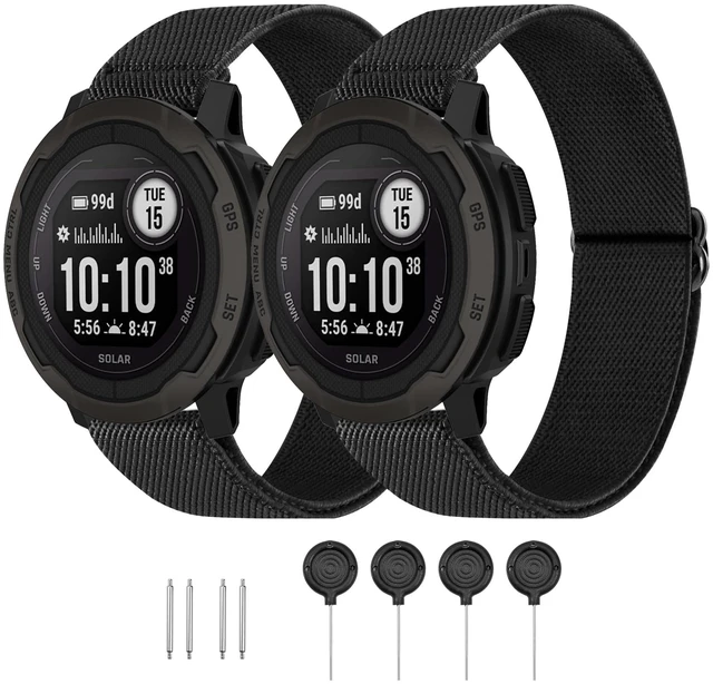 Main image of 22mm Elastic Nylon Band Compatible with Garmin Instinct 1/2/3 45mm Solar,Soft Breathable Sport Replacement Strap for Fenix 8 47mm/Instinct Esports/Tactical(2 pack)