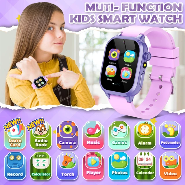 Alt view image 2 of 6 - Kids Smart Watches for Girls Boys Toys Ages 4-12 with 30+ Games Video Recorder Music Alarm Clock Learning Card HD Touchscreen 4 5 6 7 8 Year Olds Birthday Gift (Purple)