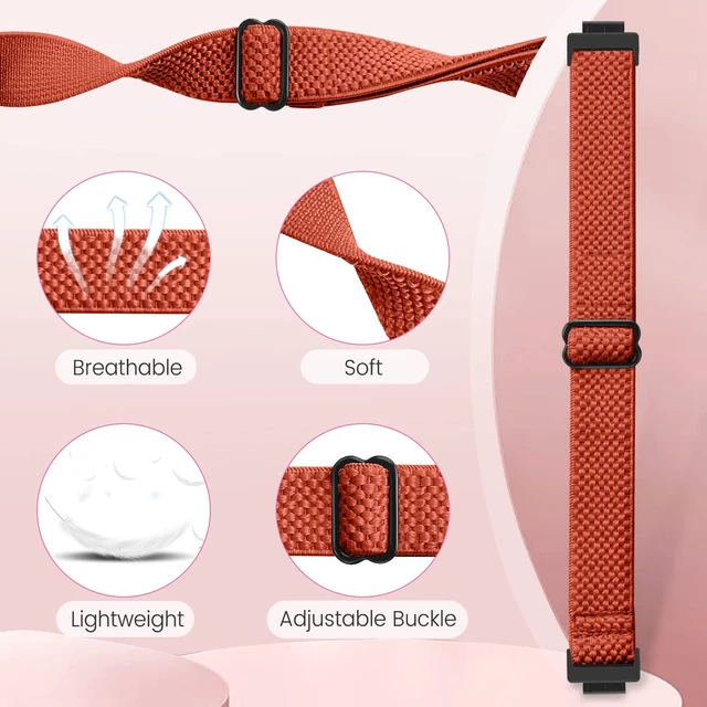 Alt view image 2 of 7 - Elastic Watch Band Compatible with Fitbit Inspire /3/2/HR/Ace 2/3, Soft Nylon Sport Wristband Replacement Straps For Women & Men