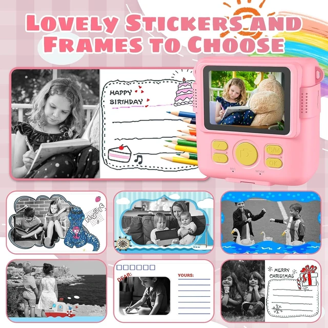 Alt view image 5 of 7 - Kids Camera Instant Print, Safe Toddler Camera, HD Digital Cameras 16X Digital Zoom & 32G SD Card, 2.4Screen Instant Print Cameras for Kids, 4 5 6 7 8 9 10 Year Old Girl & Boy Birthday Gifts, Pink