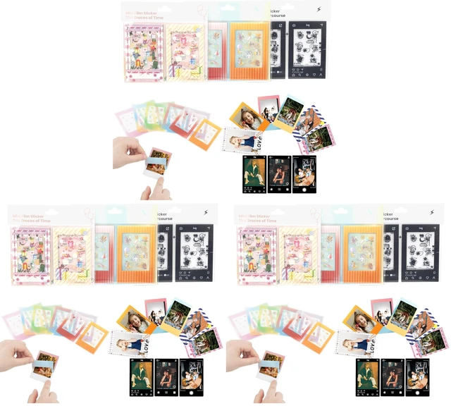 Main image of 2x3 Mini Film Sticker Frames, 30pcs Stylish Border Stickers Fits for Fujifilm Instax Mini Film (54x86mm), Cute Colorful Borders for Polaroid Instax 12 11 90 99 40 41 SE EVO (Pack of 3)