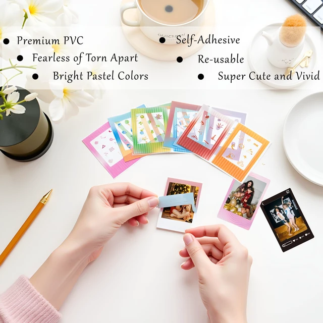 Alt view image 4 of 7 - 2x3 Mini Film Sticker Frames, 30pcs Stylish Border Stickers Fits for Fujifilm Instax Mini Film (54x86mm), Cute Colorful Borders for Polaroid Instax 12 11 90 99 40 41 SE EVO (Pack of 3)