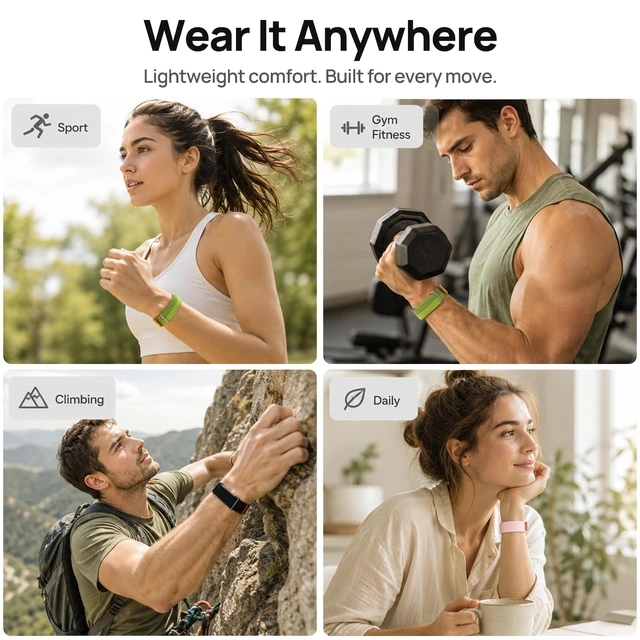 Alt view image 7 of 7 - Nylon Sport Band Compatible with Google Fitbit Air, Adjustable Hook and Loop Replacement Strap with Metal Frame Case, Soft Breathable Woven Wristband for Workout Sleep Daily Wear