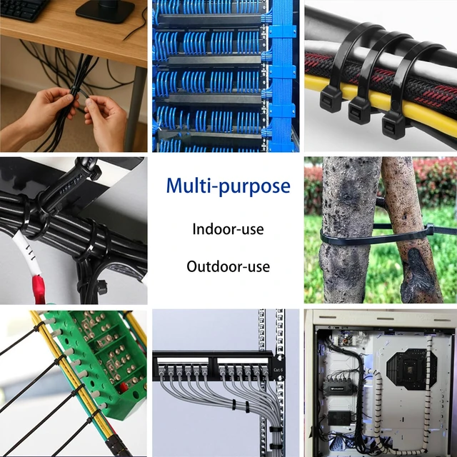 Alt view image 7 of 7 - Zip Ties Heavy Duty 18 Inch 200 Lbs, 200 Pack Black Cable Ties, Large Zipties Nylon Plastic Wire Ties for Cable Management, Outdoor Use