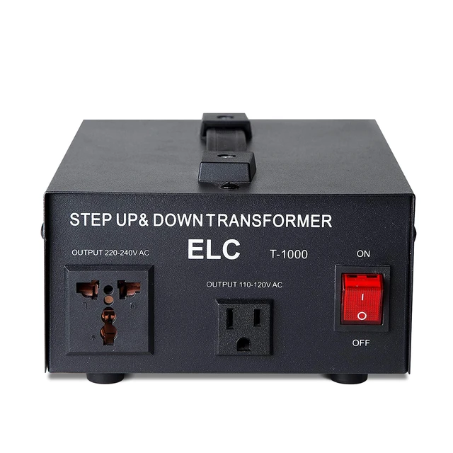 Alt view image 4 of 7 - T Series 1000+ Watt Voltage Converter Transformer - Step Up/Down - 110v to 220v / 220v to 110v Power Converter - Circuit Breaker Protection, CE Certified