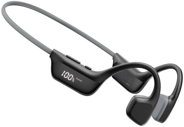 Main image of BoneBeat RunDigital Bone Conduction Bluetooth Sport Headphones, Black Workout Headphones with LED Display; IP67 Waterproof Open Ear Headphones; Fast Charge; Bluetooth 6.0; Running/Cycling/Hiking