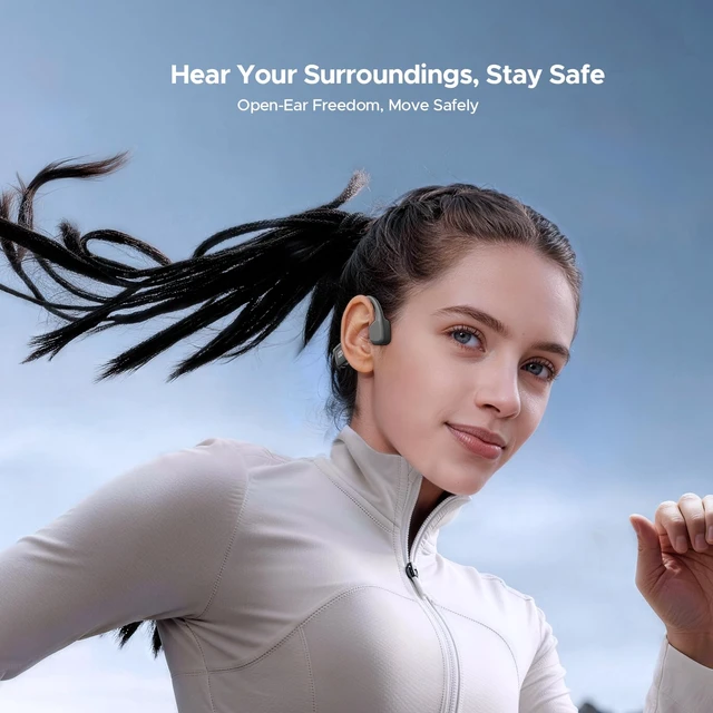 Alt view image 7 of 7 - BoneBeat RunDigital Bone Conduction Bluetooth Sport Headphones, Black Workout Headphones with LED Display; IP67 Waterproof Open Ear Headphones; Fast Charge; Bluetooth 6.0; Running/Cycling/Hiking