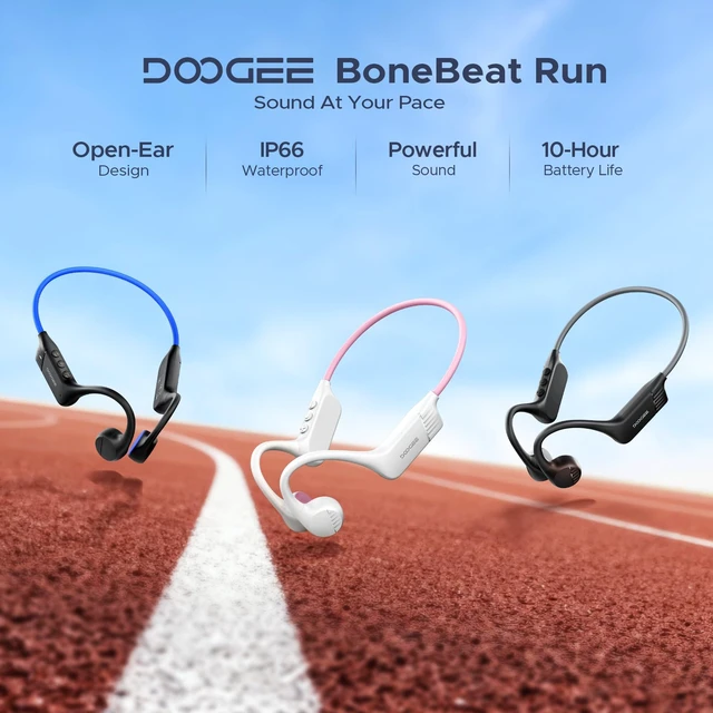 Alt view image 2 of 7 - Bone Conduction Headphones Open Ear Wireless Running Headphones, Black 10H Playtime Fast Charge, Lightweight for Workout, IP66 Sports Headphones, Bluetooth 5.4, Fit for Running/Cycling/Hiking
