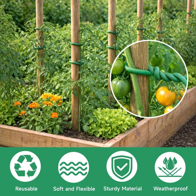 Alt view image 4 of 7 - Green Garden Wire with Pliers - 132 Feet 3.5mm Garden Ties Soft Plant Twist Ties Plant Wire for Climbing Plants Tomatoes Support Vines Vegetables Flowers Indoor & Outdoor Gardening Training