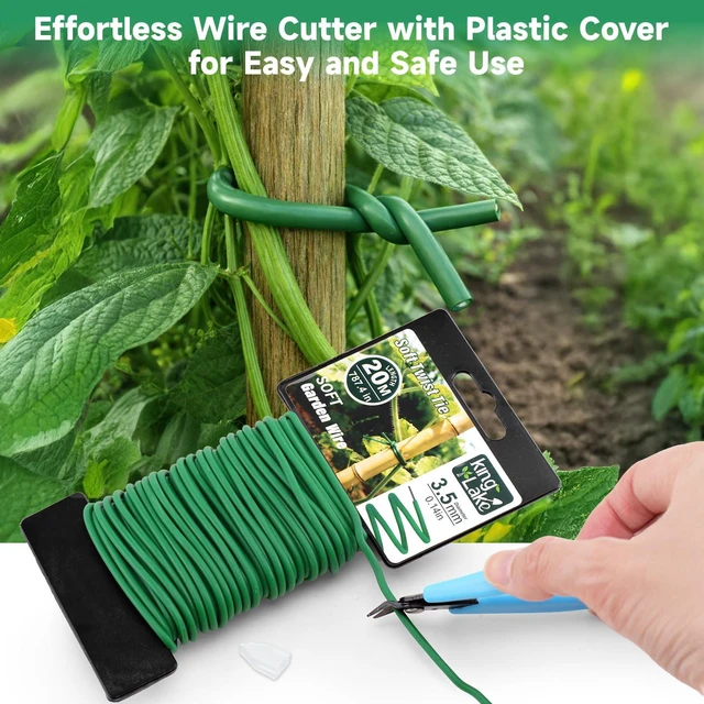 Alt view image 3 of 7 - Green Garden Wire with Pliers - 132 Feet 3.5mm Garden Ties Soft Plant Twist Ties Plant Wire for Climbing Plants Tomatoes Support Vines Vegetables Flowers Indoor & Outdoor Gardening Training