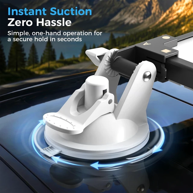 Alt view image 4 of 7 - Starlink Mini Car Mount Suction Cup Holder for Sunroof & Window Dual-Sided Versatility, 4 Metal Sided Frame with Strong Vacuum Base, Starlink Mini Accessories for RV, Boat, Truck