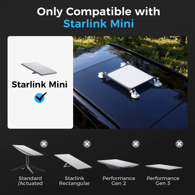 Alt view image 7 of 7 - Starlink Mini Car Mount Suction Cup Holder for Sunroof & Window Dual-Sided Versatility, 4 Metal Sided Frame with Strong Vacuum Base, Starlink Mini Accessories for RV, Boat, Truck