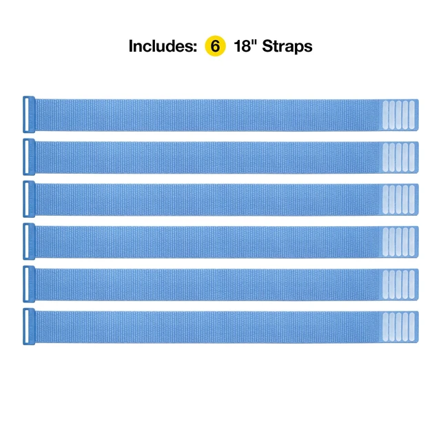 Alt view image 3 of 6 - Cinch Straps - 18" (6-Pack) Pacific Extension Cord Storage Organizer and Cable Ties for Organizing Tools and Appliances