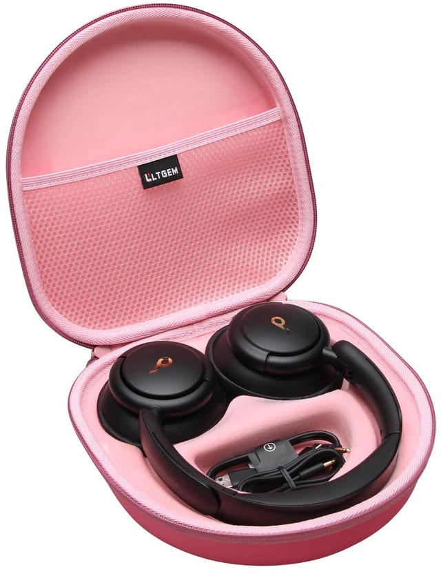 Main image of LTGEM Case Compatible with Anker Soundcore Life Q20i/Q20/Q30, Pink Fits Soundcore Life Q45 Hybrid Active Noise Cancelling Headphones