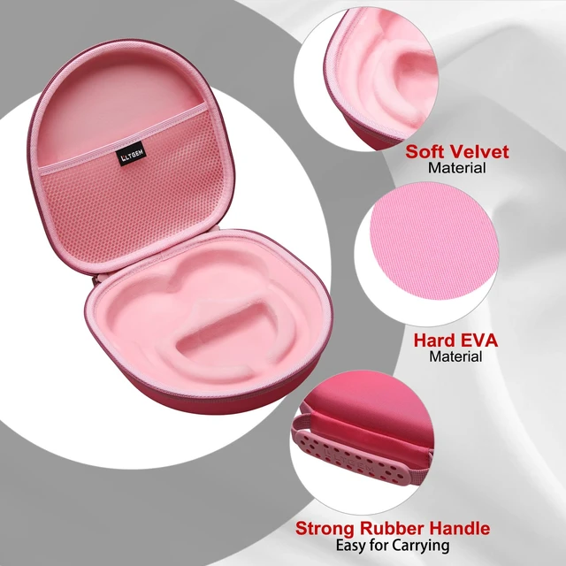 Alt view image 4 of 7 - LTGEM Case Compatible with Anker Soundcore Life Q20i/Q20/Q30, Pink Fits Soundcore Life Q45 Hybrid Active Noise Cancelling Headphones