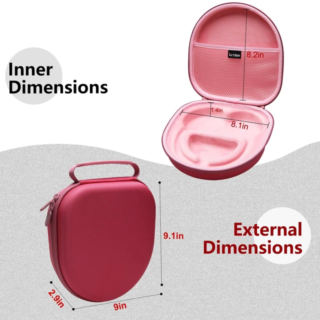 Alt view image 2 of 7 - LTGEM Case Compatible with Anker Soundcore Life Q20i/Q20/Q30, Pink Fits Soundcore Life Q45 Hybrid Active Noise Cancelling Headphones