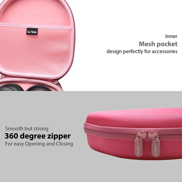 Alt view image 5 of 7 - LTGEM Case Compatible with Anker Soundcore Life Q20i/Q20/Q30, Pink Fits Soundcore Life Q45 Hybrid Active Noise Cancelling Headphones