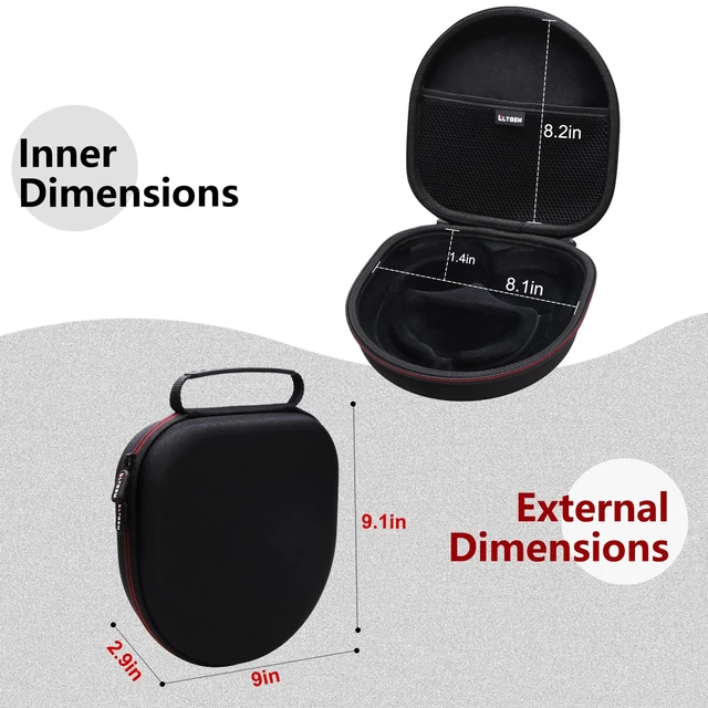 Alt view image 2 of 7 - LTGEM Case Compatible with Anker Soundcore Life Q20i/Q20/Q30, Black Fits Soundcore Life Q45 Hybrid Active Noise Cancelling Headphones