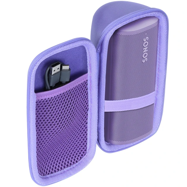 Alt view image 2 of 7 - Hard Case Compatible with Sonos Roam 2 Portable Waterproof Speaker Lightweight & Carry, Dustproof Storage, Travel Friendly, Portable for Daily Use, Purple Case