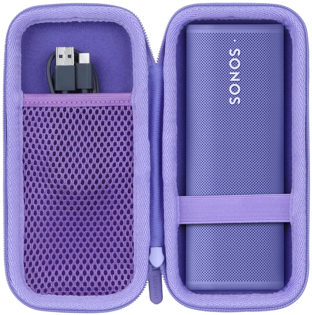 Main image of Hard Case Compatible with Sonos Roam 2 Portable Waterproof Speaker Lightweight & Carry, Dustproof Storage, Travel Friendly, Portable for Daily Use, Purple Case