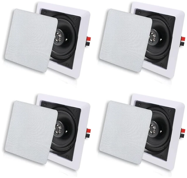 Main image of Bluetooth Ceiling Speakers, 320W 5.25 Inch Flush Mount in Wall Speakers Surround Sound System, Perfect for Home Theater, TV, Bathroom, White, 2 Pairs