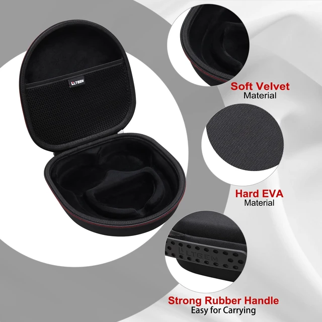 Alt view image 4 of 7 - LTGEM Case Compatible with Anker Soundcore Life Q20i/Q20/Q30, Black Fits Soundcore Life Q45 Hybrid Active Noise Cancelling Headphones