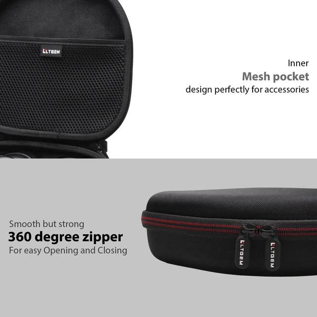 Alt view image 5 of 7 - LTGEM Case Compatible with Anker Soundcore Life Q20i/Q20/Q30, Black Fits Soundcore Life Q45 Hybrid Active Noise Cancelling Headphones
