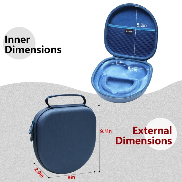 Alt view image 2 of 7 - LTGEM Case Compatible with Anker Soundcore Life Q20i/Q20/Q30, Blue Fits Soundcore Life Q45 Hybrid Active Noise Cancelling Headphones