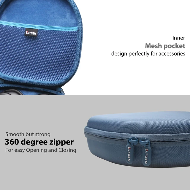 Alt view image 5 of 7 - LTGEM Case Compatible with Anker Soundcore Life Q20i/Q20/Q30, Blue Fits Soundcore Life Q45 Hybrid Active Noise Cancelling Headphones