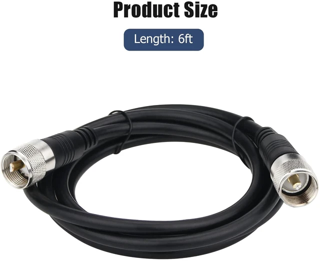 Alt view image 6 of 6 - RG8x Coaxial Cable 6 ft, CB Radio Antenna Coax Cable UHF PL259 Male to Male Low Loss CB 50 Ohm for HAM Radio, Antenna Analyzer, Dummy Load, SWR Meter