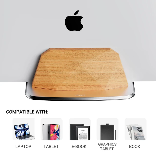 Alt view image 2 of 7 - Vertical Laptop Stand - Dual Slots Wooden Adjustable Laptop Holder,Desktop Dock Compatible with All MacBook, Surface,Chromebook,Dell & More(Beechwood)