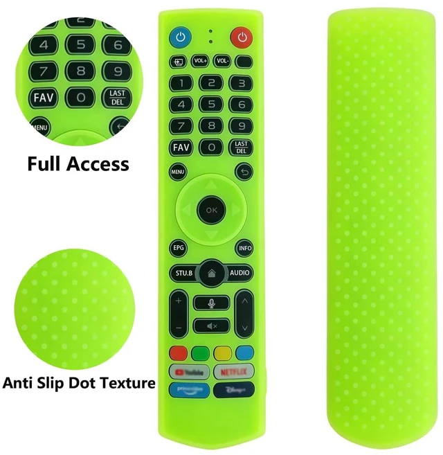 Alt view image 5 of 5 - Silicone Remote Case for VSeeBox V3 Pro/V5 Pro/V3 Plus, Glow in Dark Green Compatible with V3/V5/V1 Max/Elite/Max Remote Control,Shockproof, Washable, Anti-Slip Cover, with Lanyard