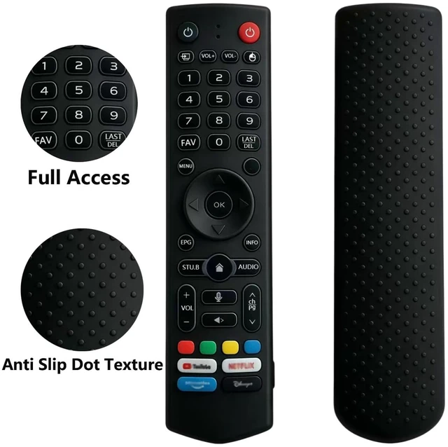 Alt view image 3 of 4 - Silicone Remote Case for VSeeBox V3 Pro/V5 Pro/V3 Plus, Black Compatible with V3/V5/V1 Max/Elite/Max Remote Control,Shockproof, Washable, Anti-Slip Cover, with Lanyard