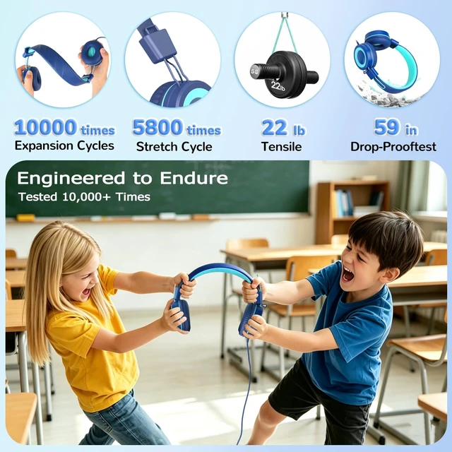 Alt view image 5 of 7 - 5 Pack Kids USB C Wired Headphones Bulk for Classroom School