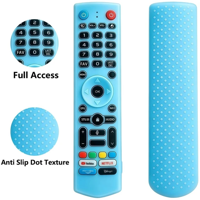 Alt view image 5 of 5 - Silicone Remote Case for VSeeBox V3 Pro/V5 Pro/V3 Plus, Glow in Dark Blue Compatible with V3/V5/V1 Max/Elite/Max Remote Control,Shockproof, Washable, Anti-Slip Cover, with Lanyard